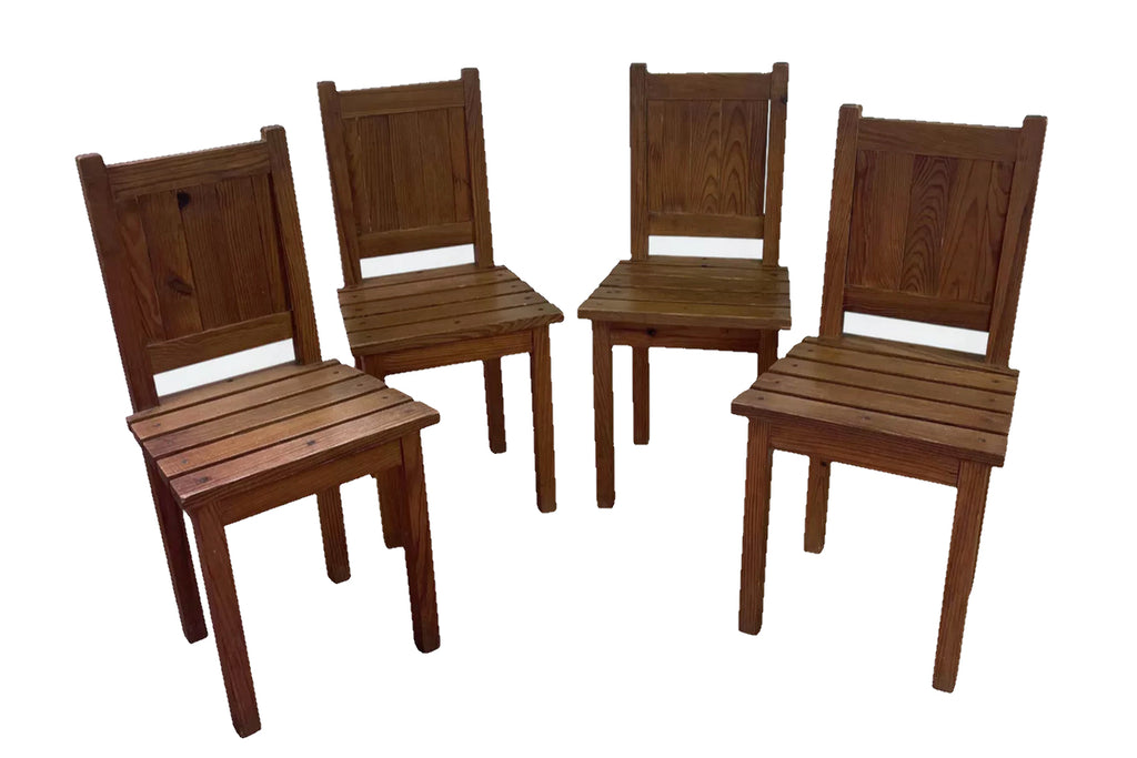Lot de 4 chaises en bois années 1950