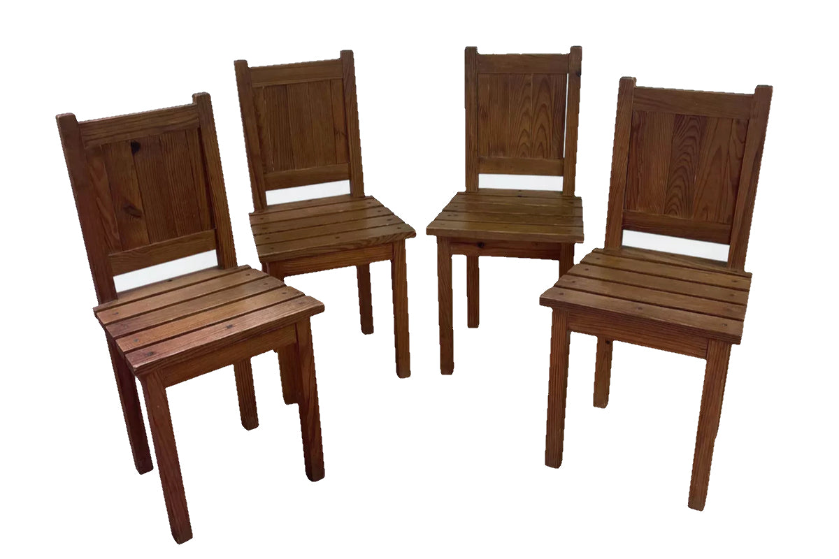 Lot de 4 chaises en bois années 1950