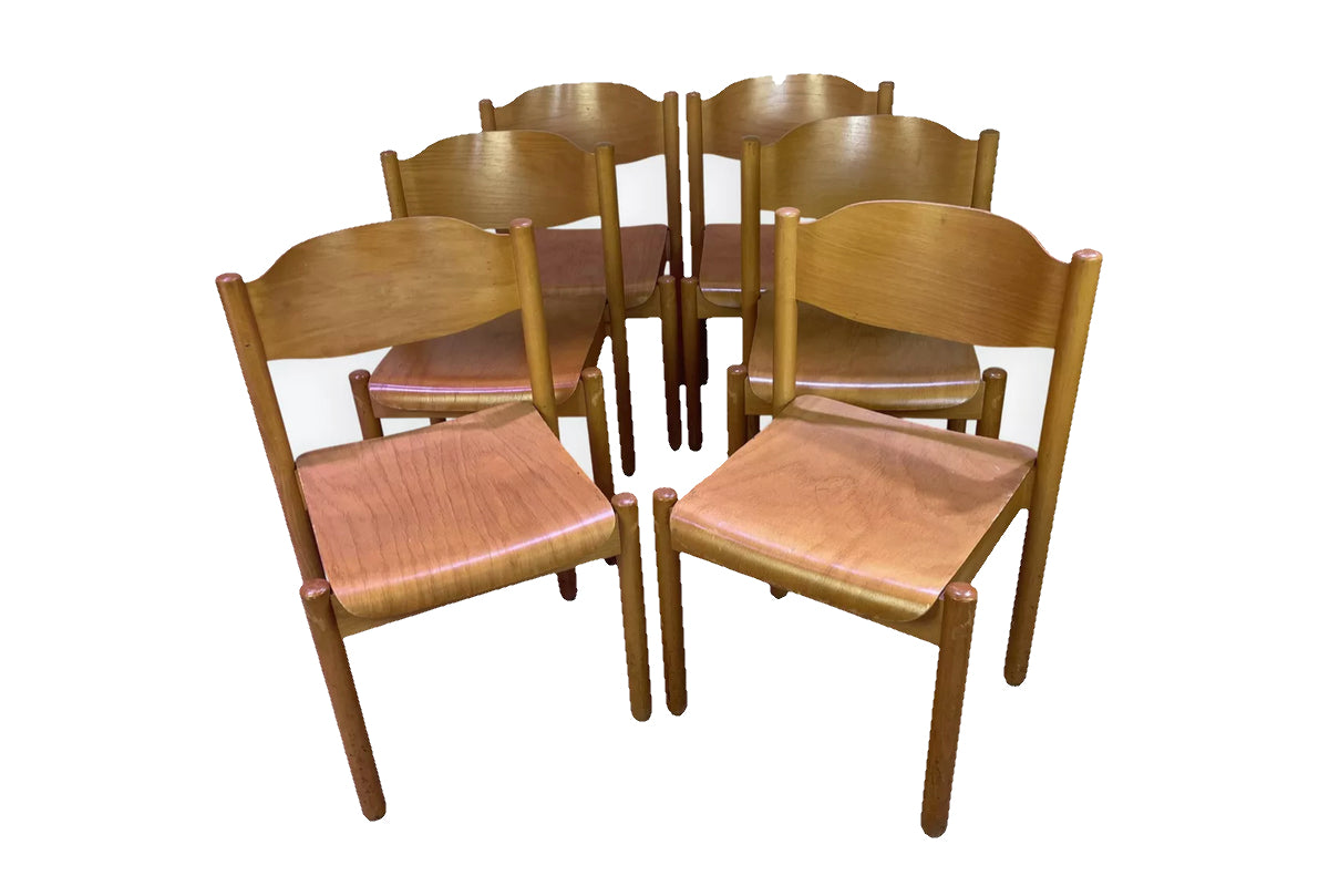 Lot 6 chaises bois de Karl Klipper