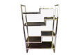 Etagère italienne en laiton doré et verre fumé