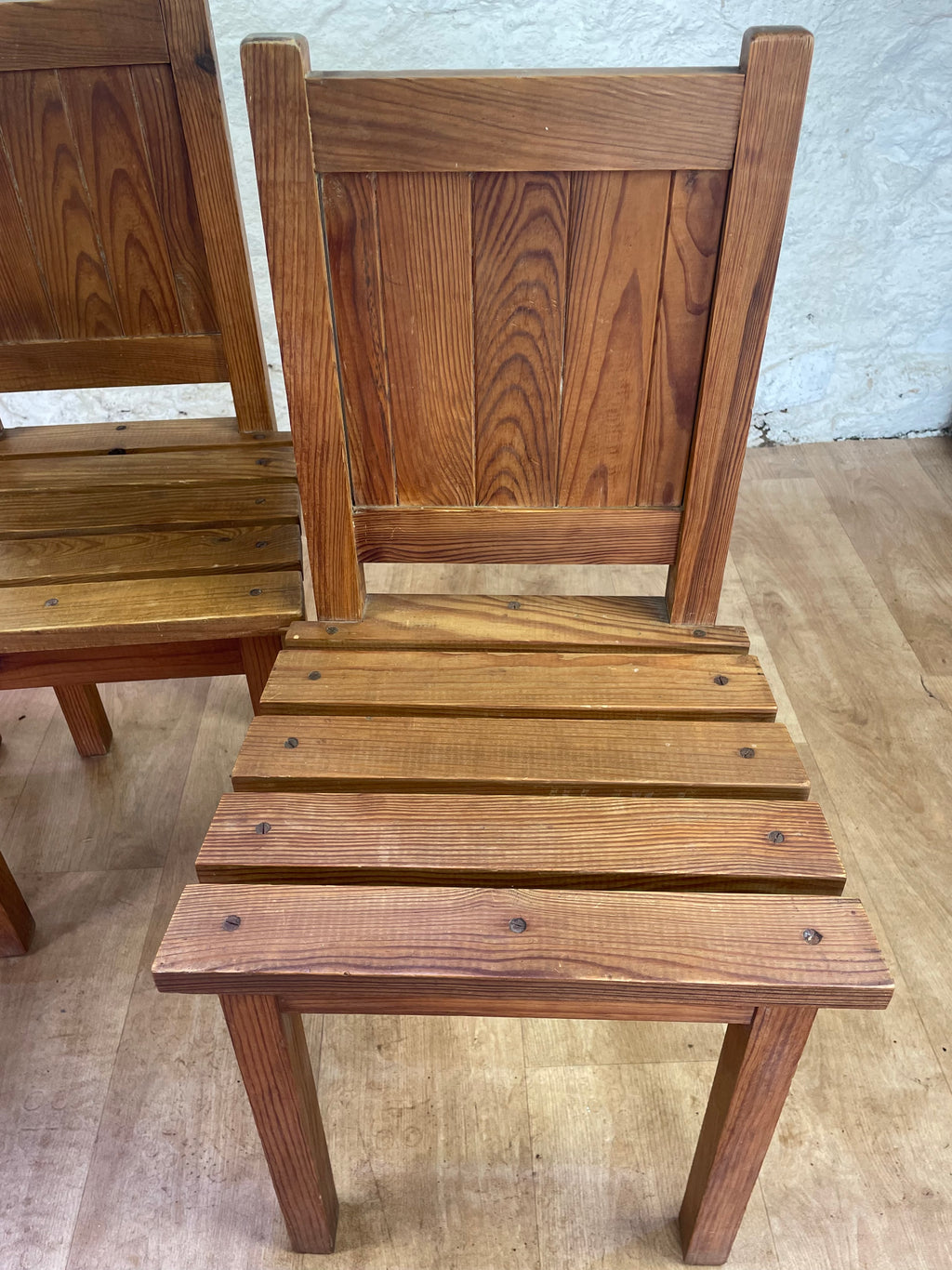 Lot de 4 chaises en bois années 1950