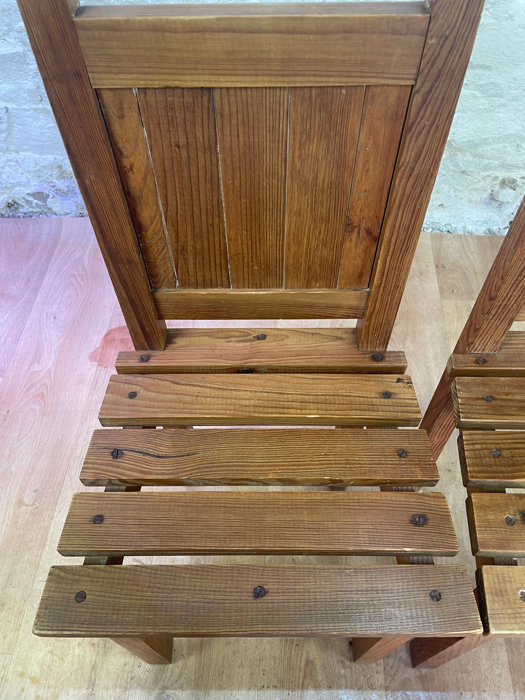 Lot de 4 chaises en bois années 1950