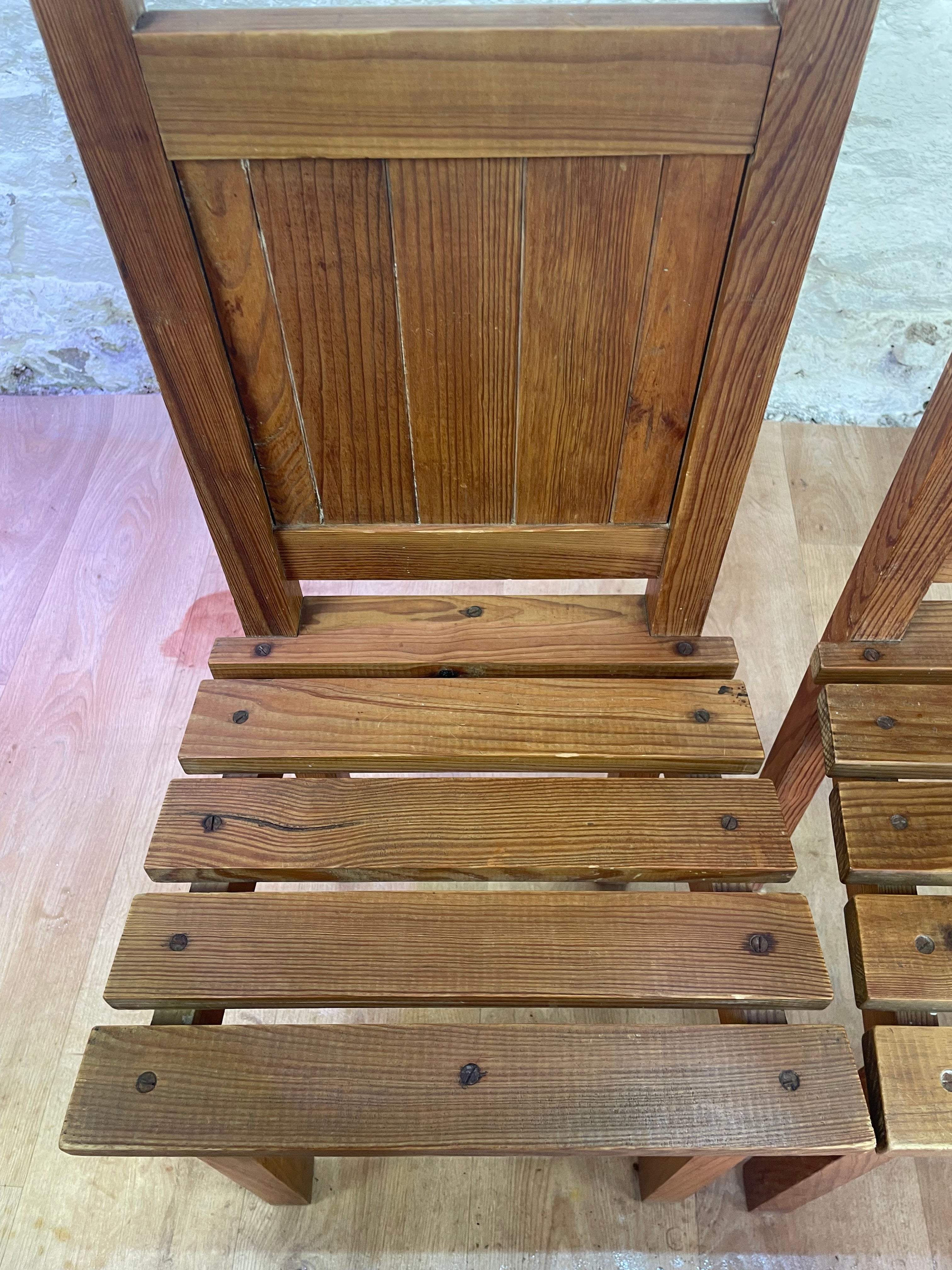 Lot de 4 chaises en bois années 1950
