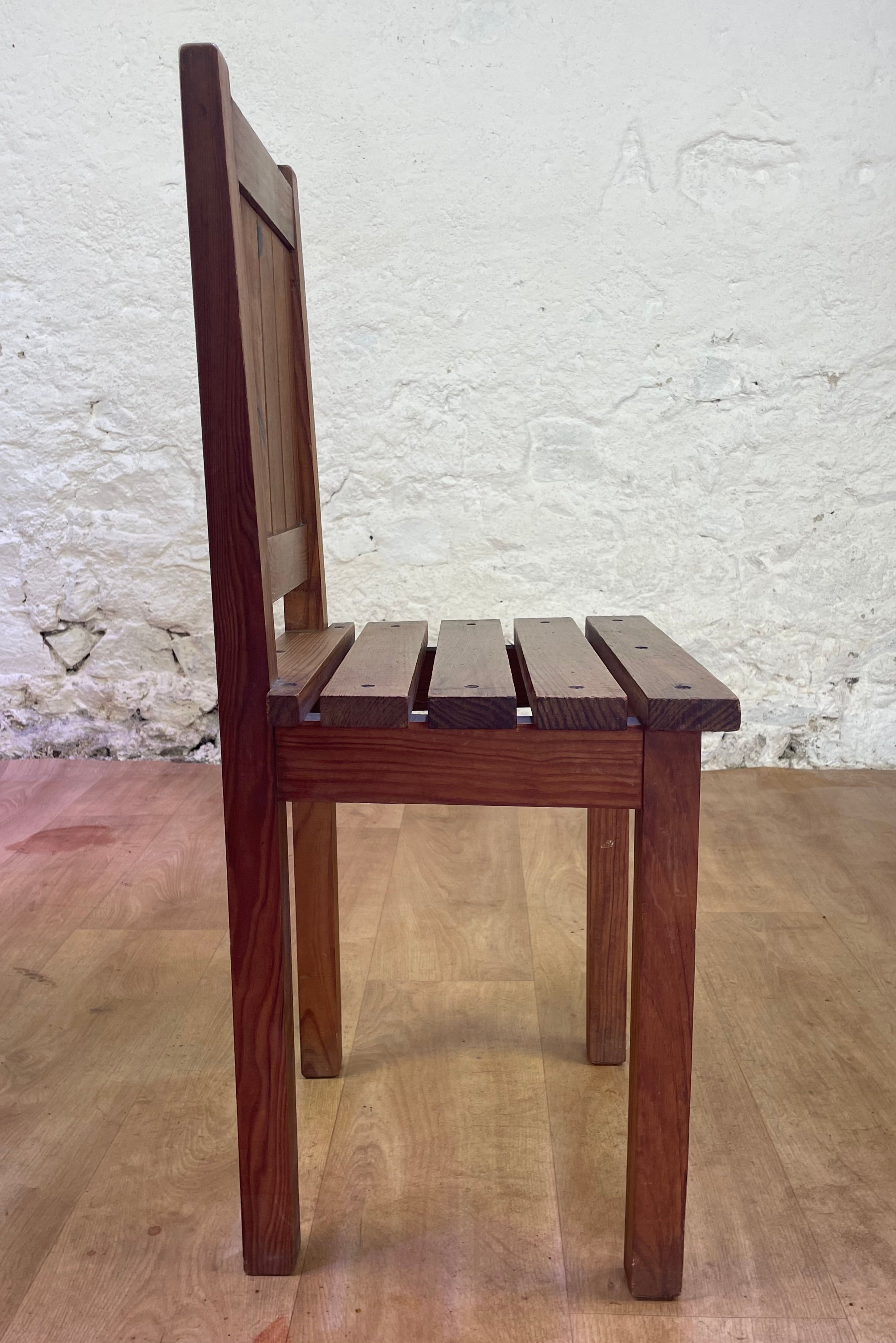 Lot de 4 chaises en bois années 1950