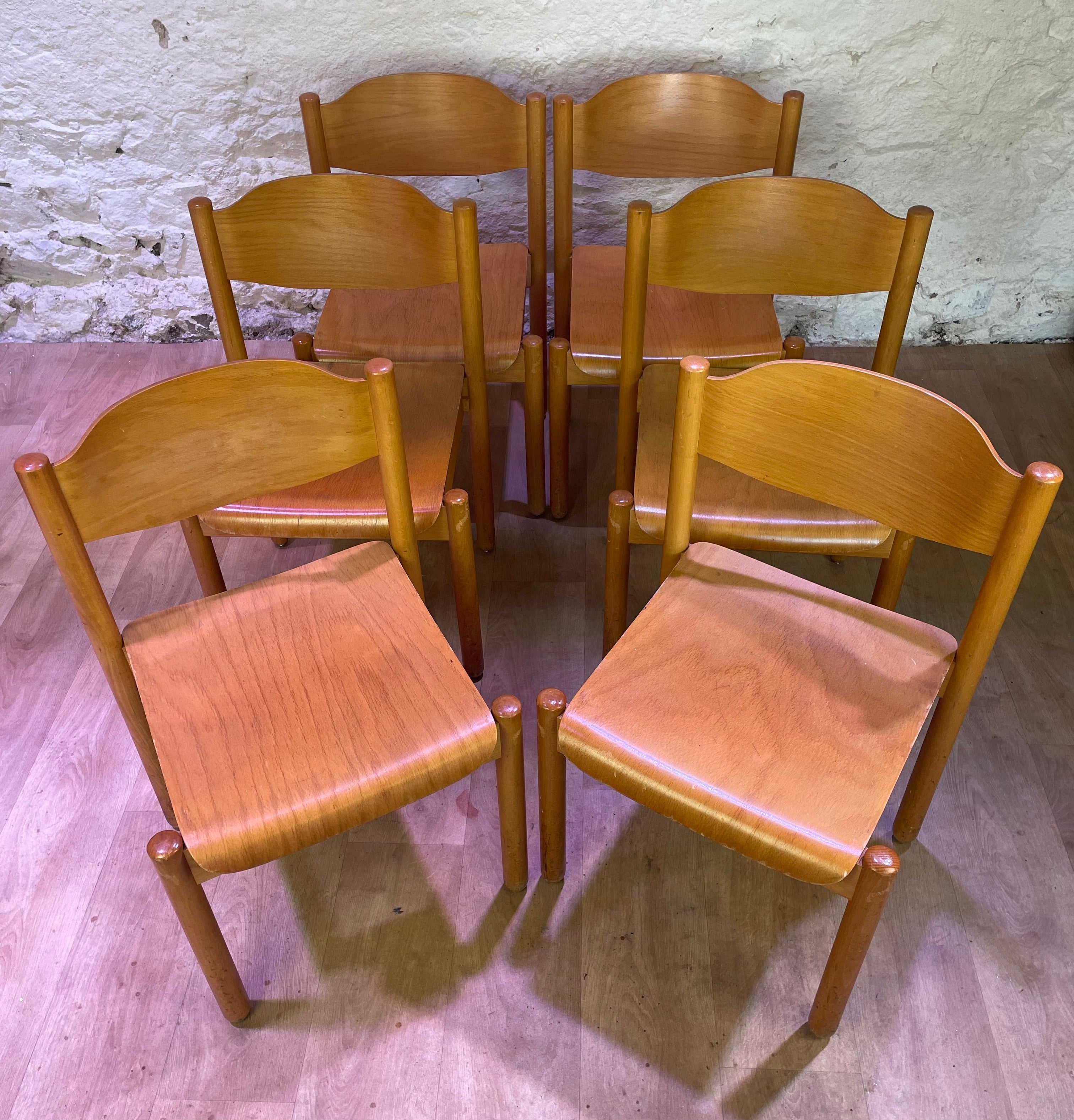Lot 6 chaises bois de Karl Klipper