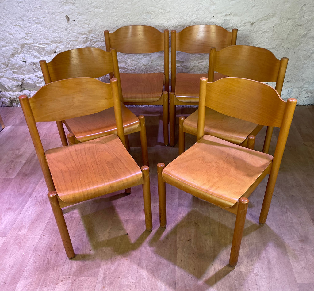 Lot 6 chaises bois de Karl Klipper