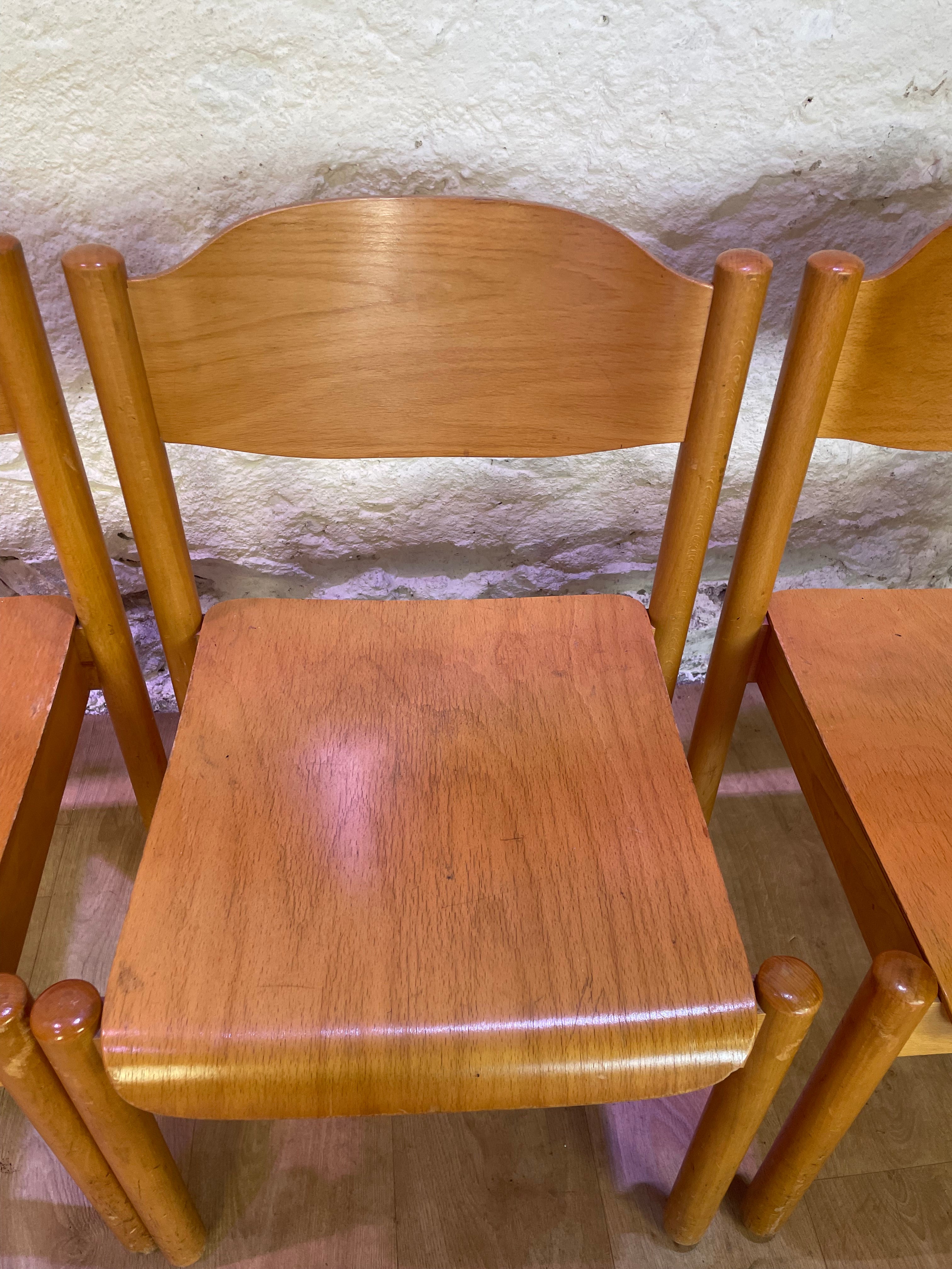 Lot 6 chaises bois de Karl Klipper