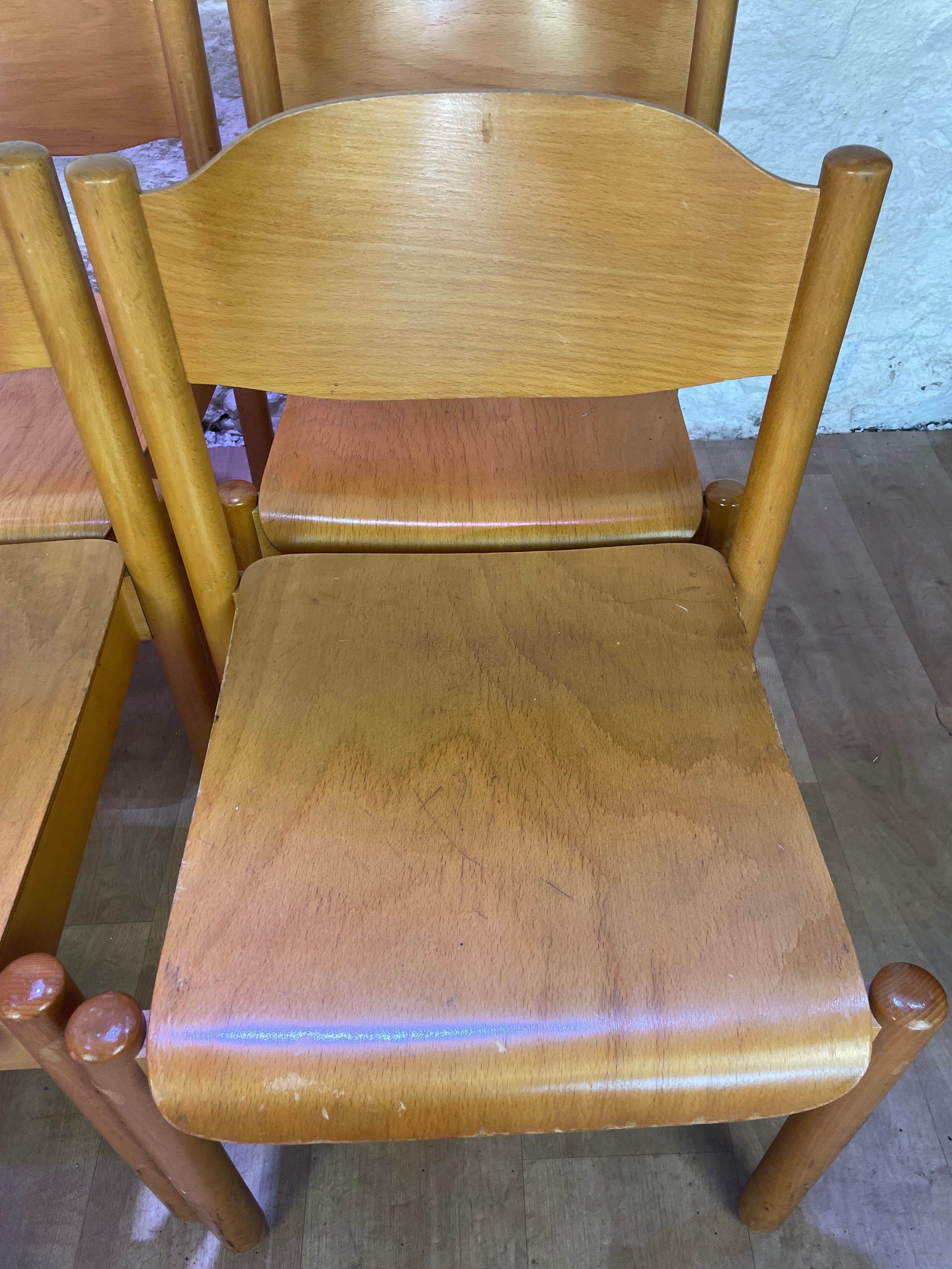 Lot 6 chaises bois de Karl Klipper