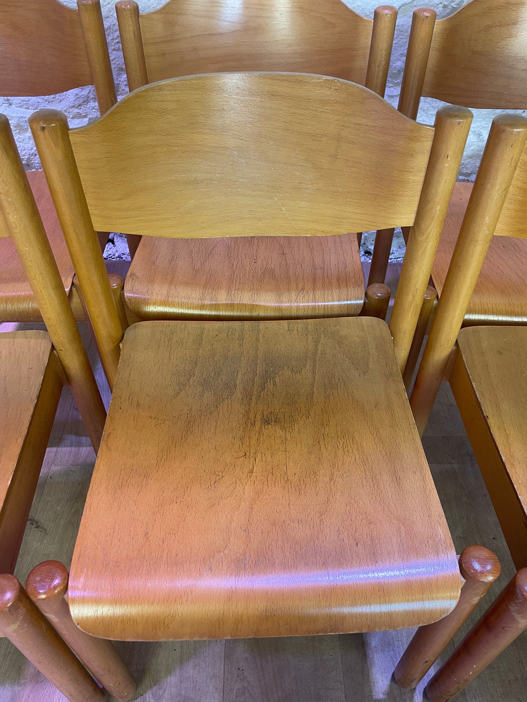 Lot 6 chaises bois de Karl Klipper