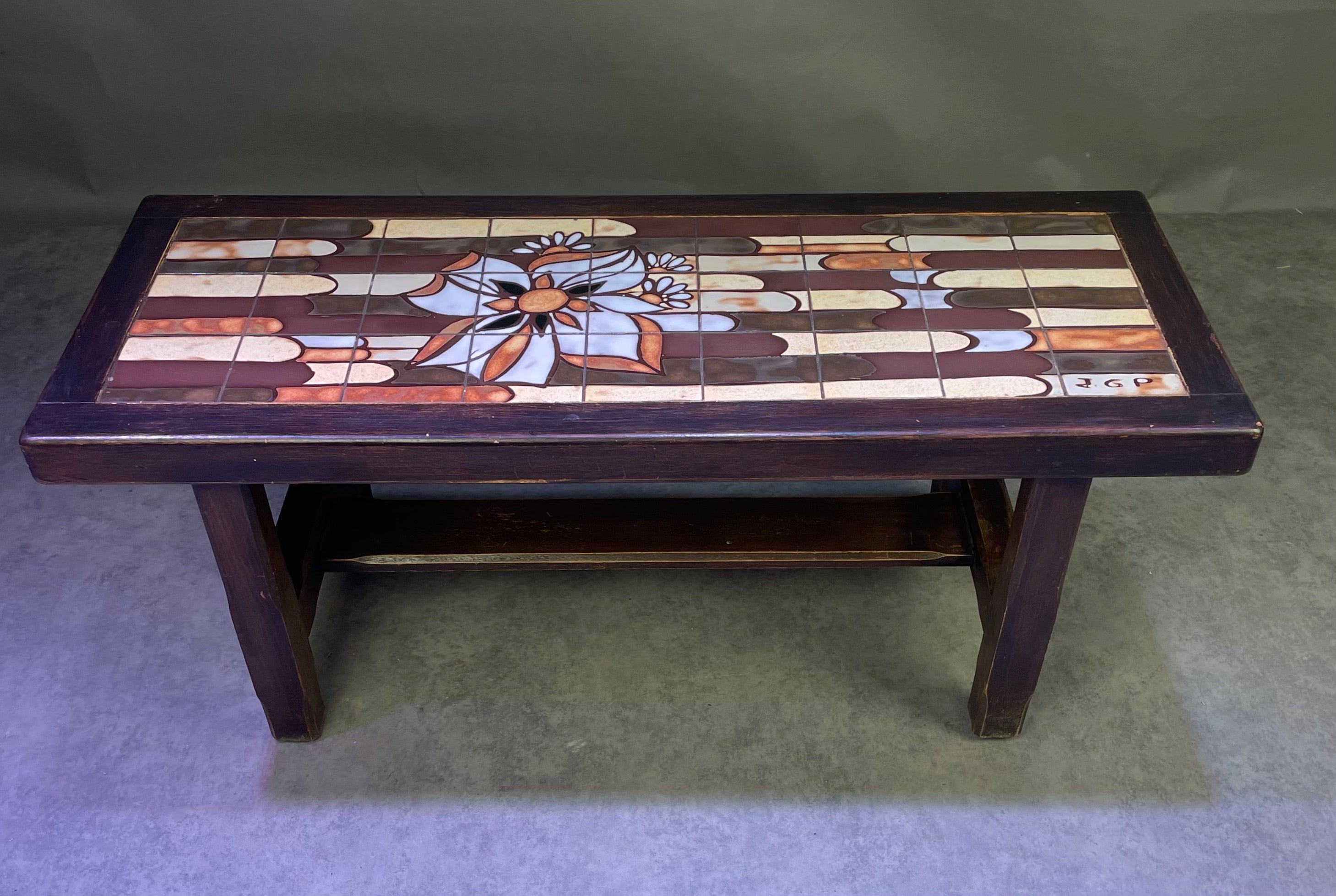 Table basse bois et céramique
