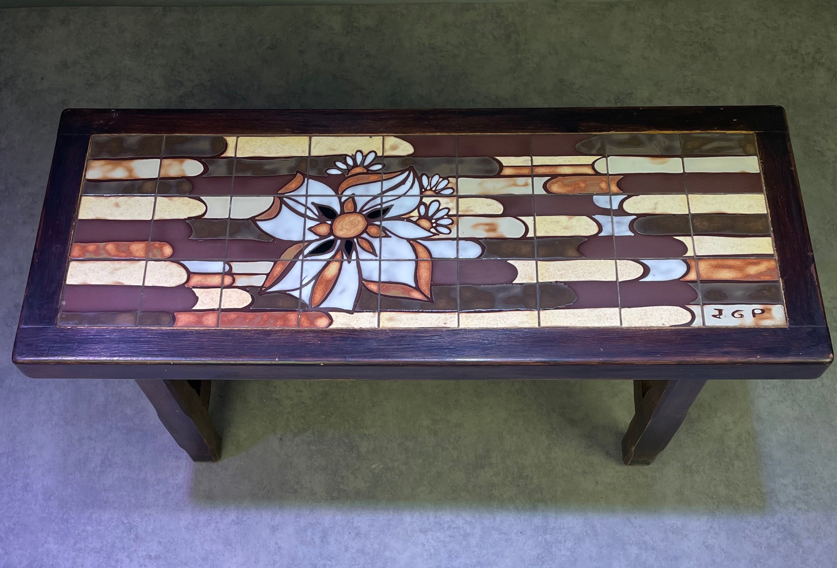 Table basse bois et céramique