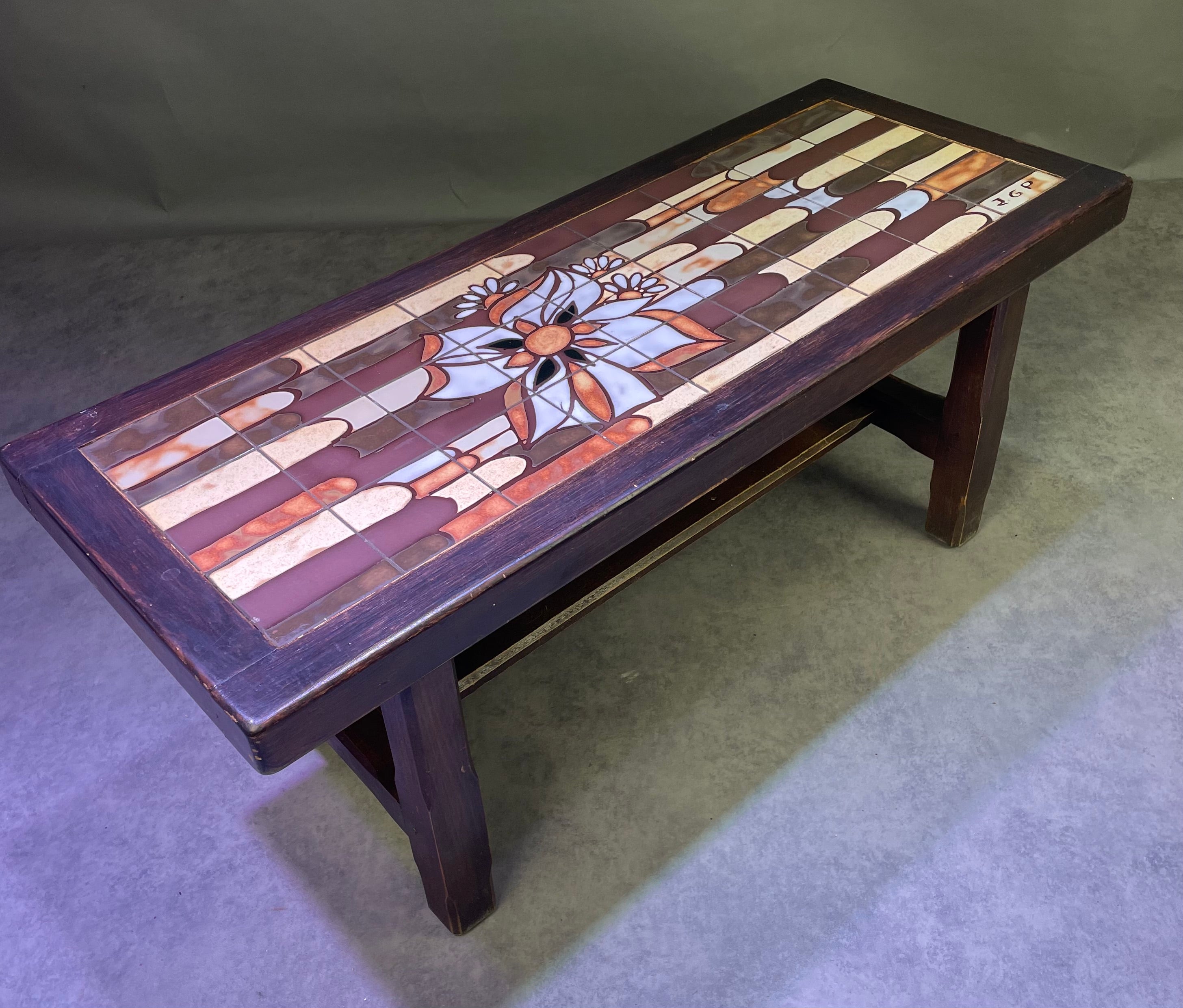 Table basse bois et céramique