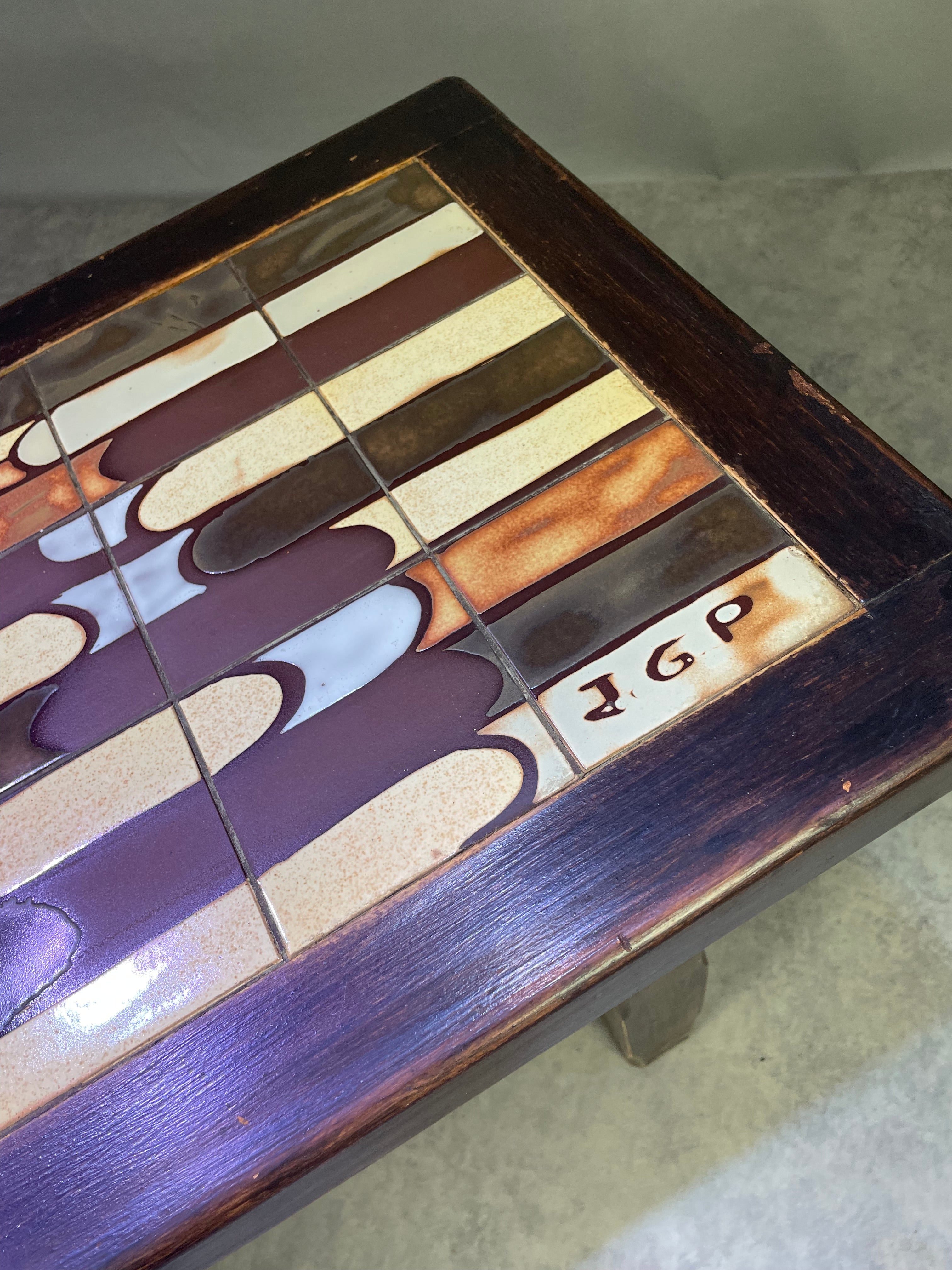 Table basse bois et céramique