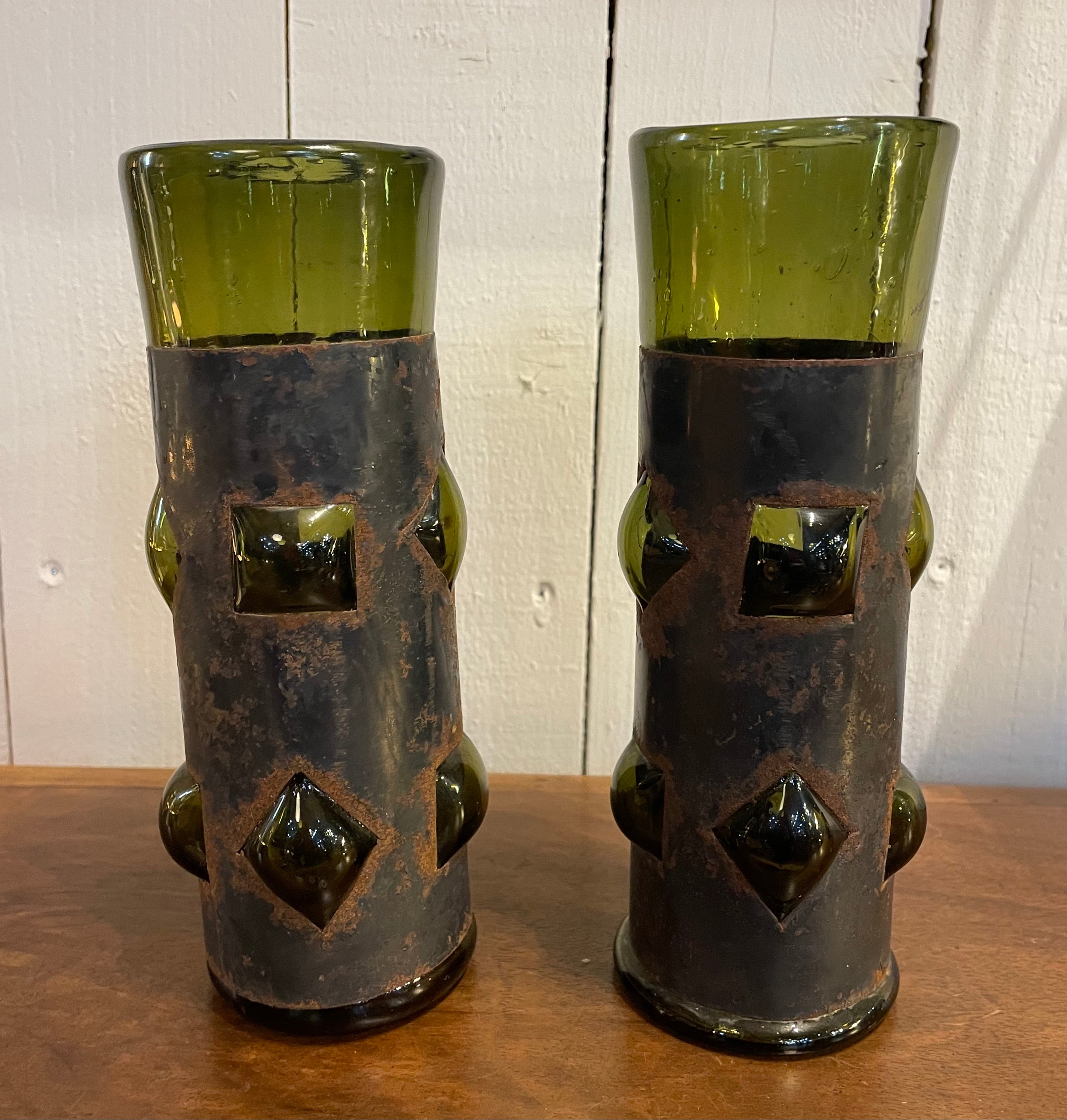 Paire de vases brutalistes