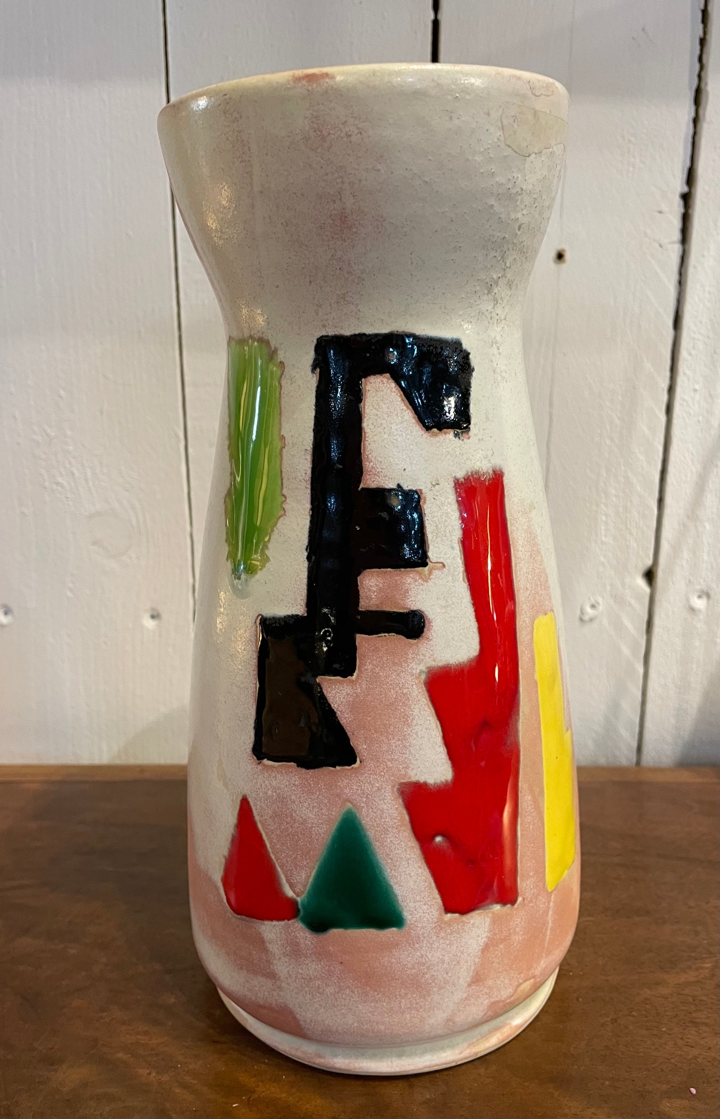 Vase multicolore années 1960