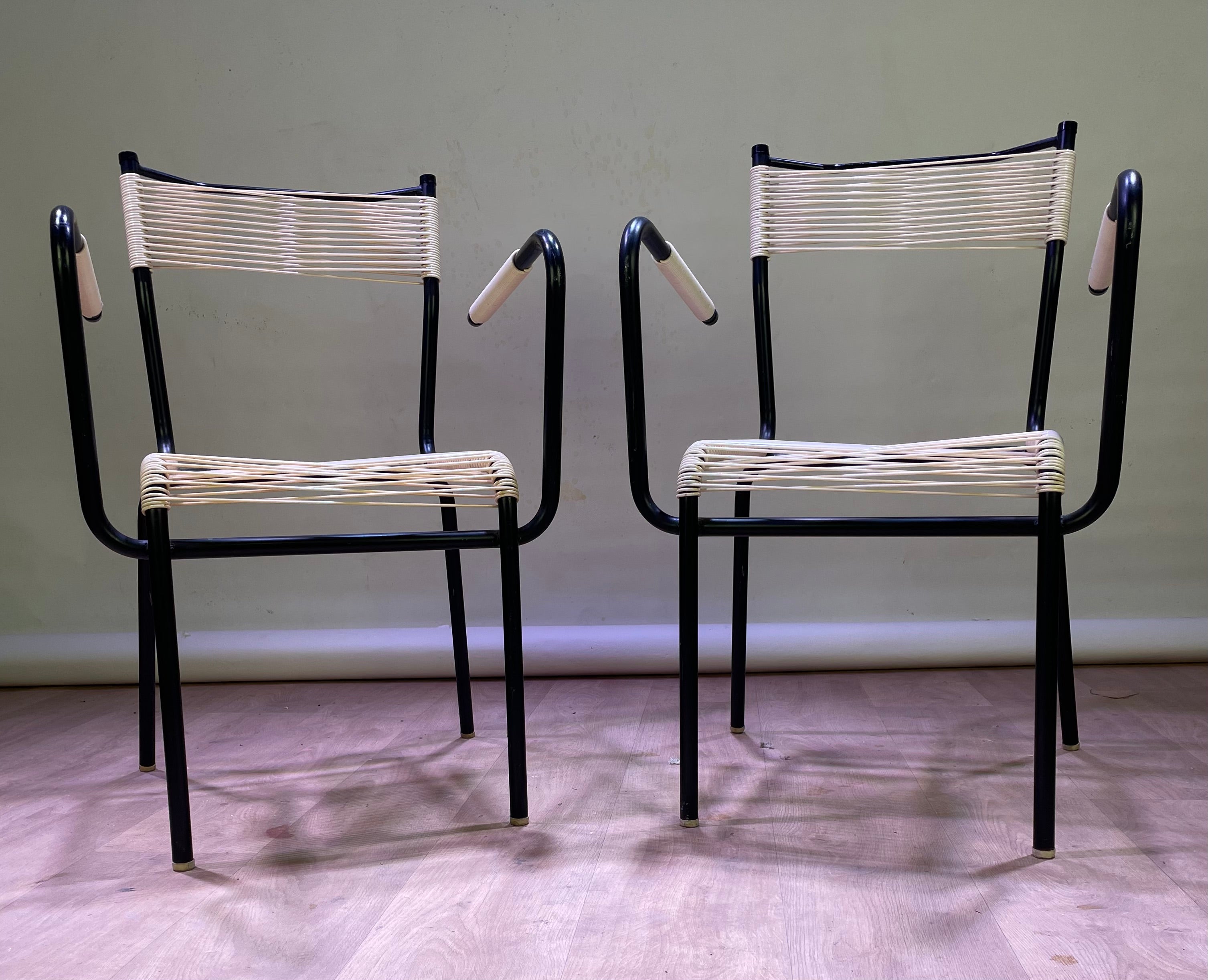 Paire de fauteuils "scoubidou"