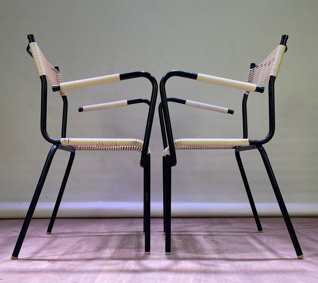 Paire de fauteuils "scoubidou"